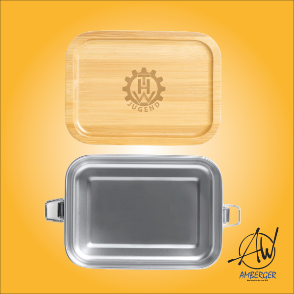 Brotdose / Lunchbox aus Edelstahl/Bambus